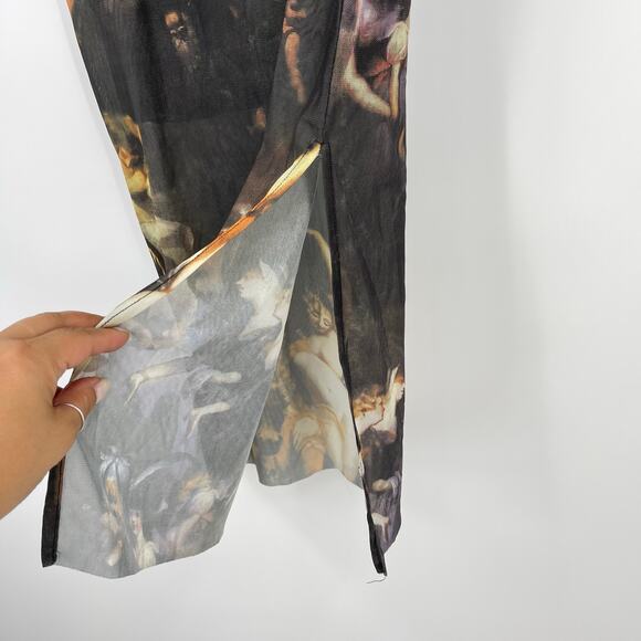 superdown | NWT Angela Midi Dress in Multi Black Angel Heaven Print S - Picture 8 of 15